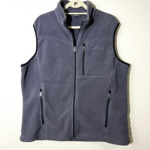 Eddie Bauer Boys Youth Sweater Vest Size XL Gray Full Zip